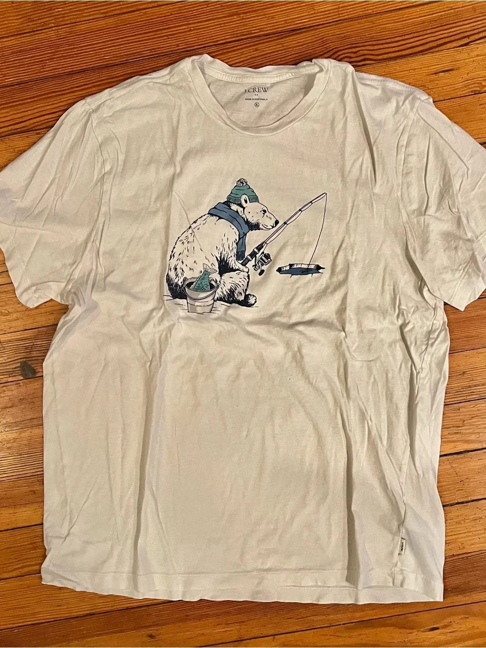 Men’s J.Crew White Polar Bear Graphic T-Shirt Size XL
